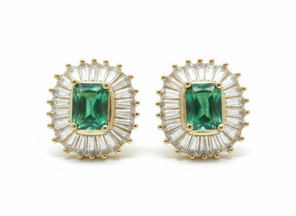 GREEN CLIP-ON EARRINGS