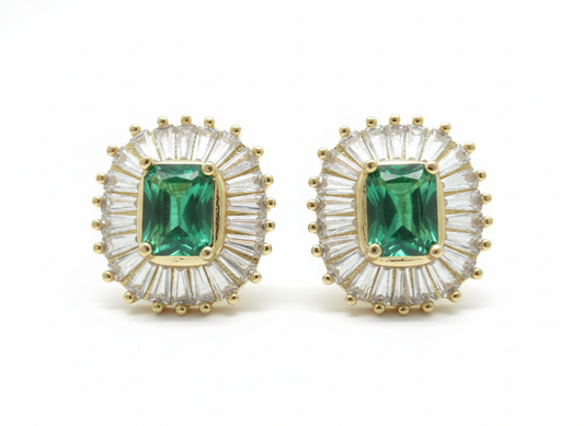 GREEN CLIP-ON EARRINGS