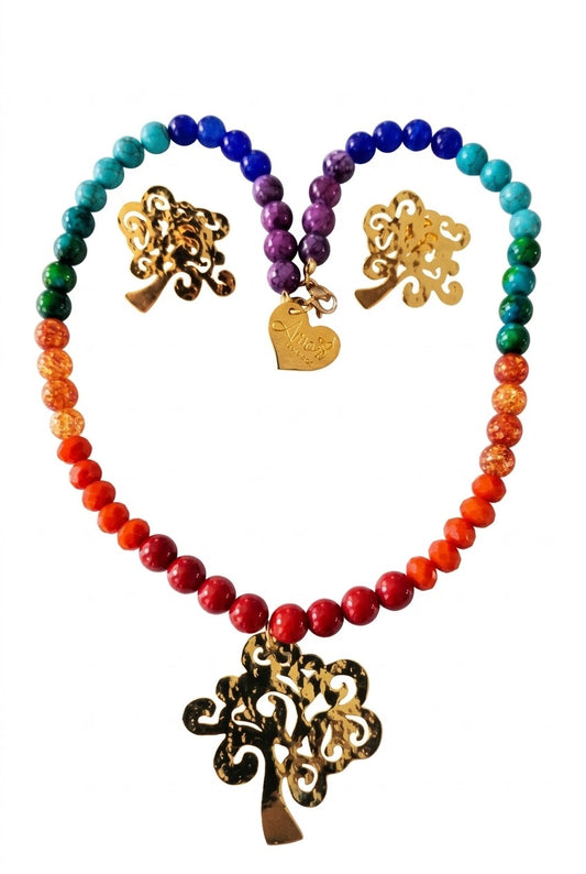 CHAKRAS TREE OF LIFE NECKLACE SET