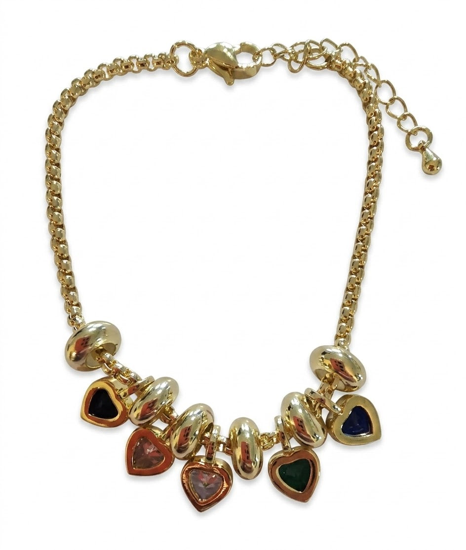 5 HEARTS COLORFUL BRACELET