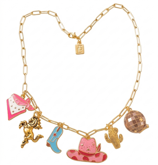 RODEO PINK HAT NECKLACE