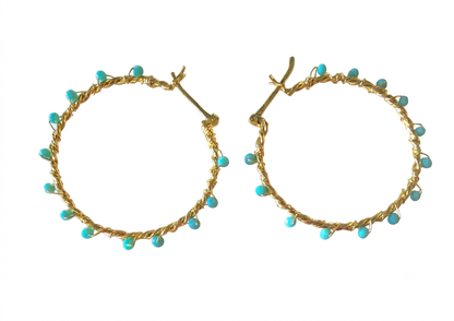 TURQUOISE WISPERS HOOPS