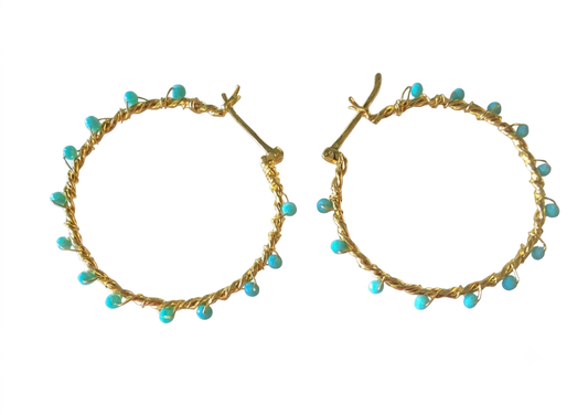 TURQUOISE WISPERS HOOPS