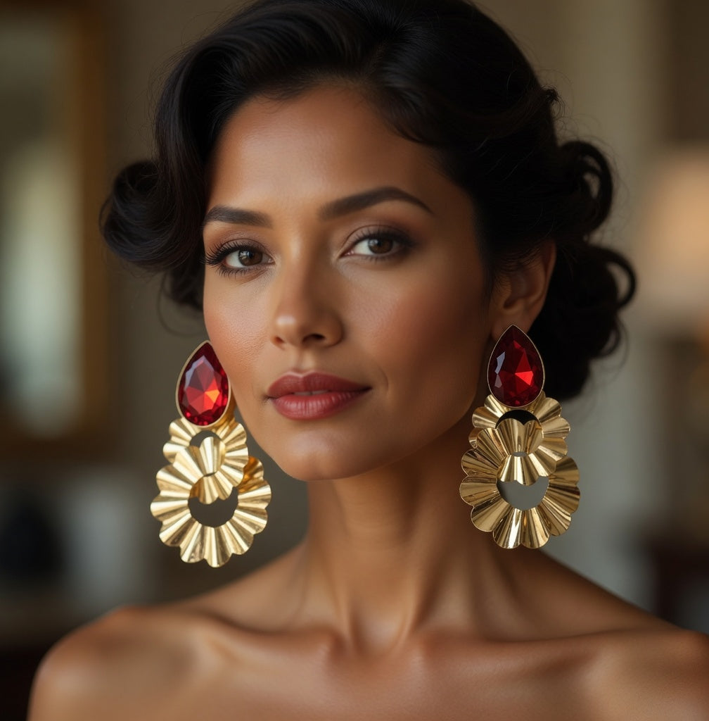 PARADISE PETALS RED EARRINGS