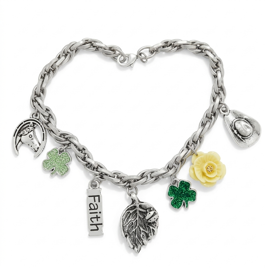 FAITH SILVER CHARMS BRACELET