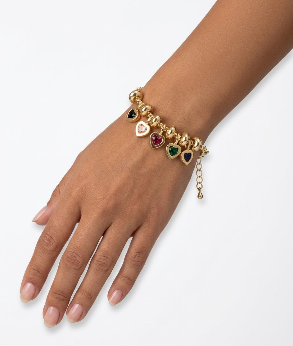 5 HEARTS COLORFUL BRACELET