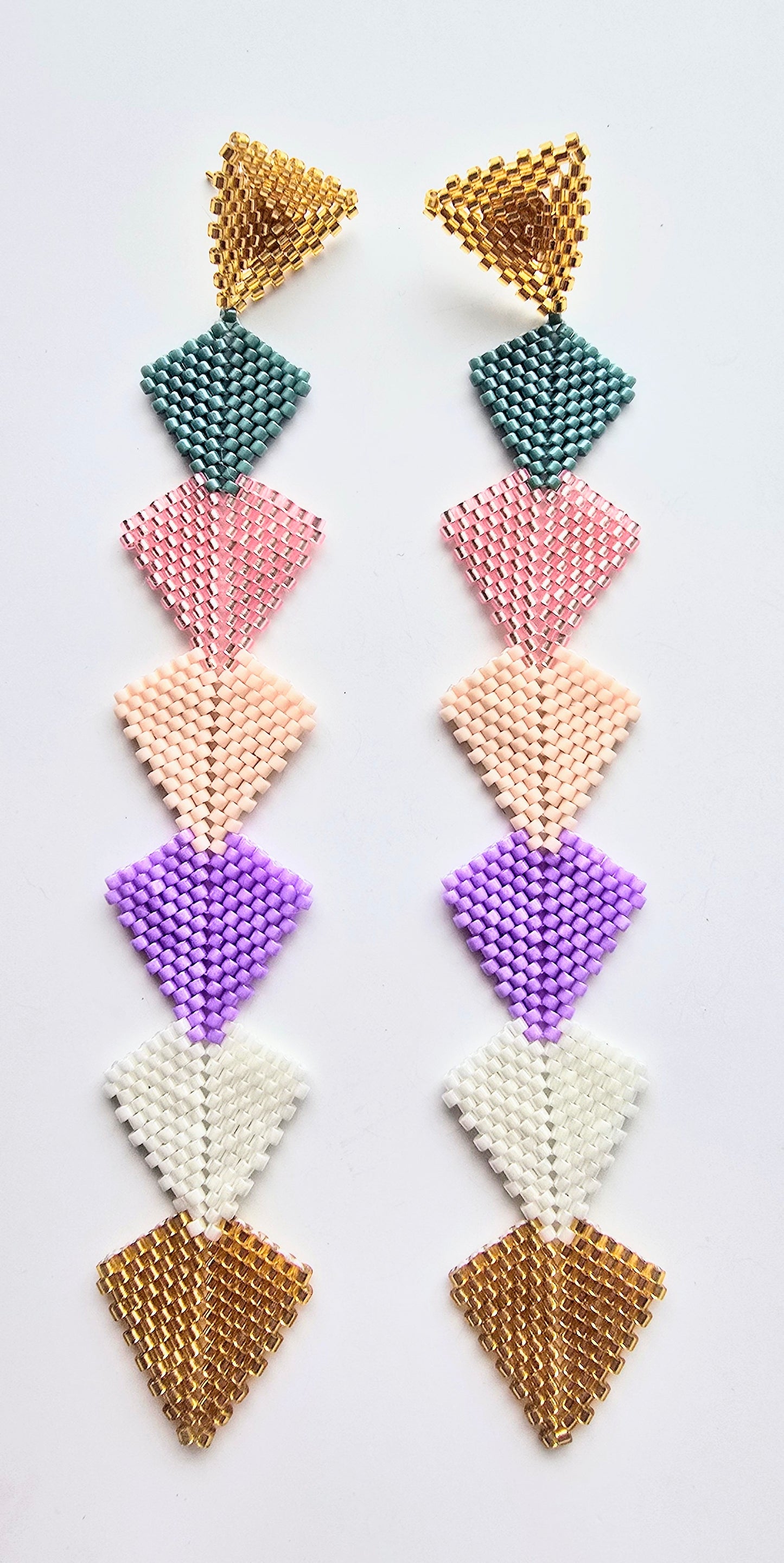COLORFUL MIYUKI DIAMONDS EARRINGS
