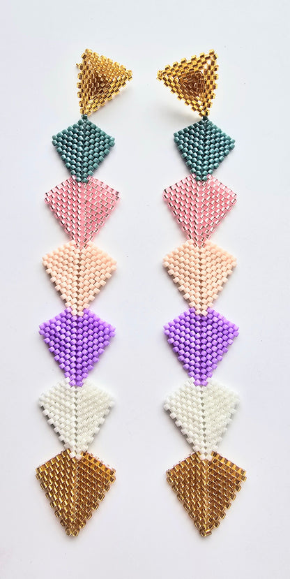 COLORFUL MIYUKI DIAMONDS EARRINGS