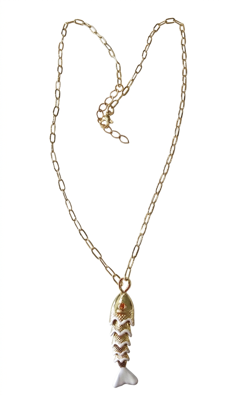 WHITE FISH NECKLACE