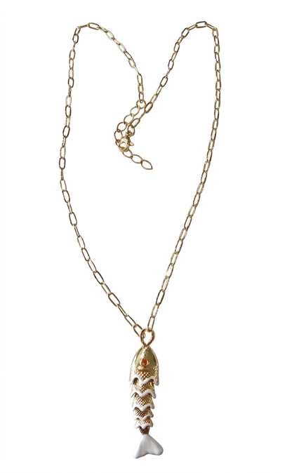 WHITE FISH NECKLACE