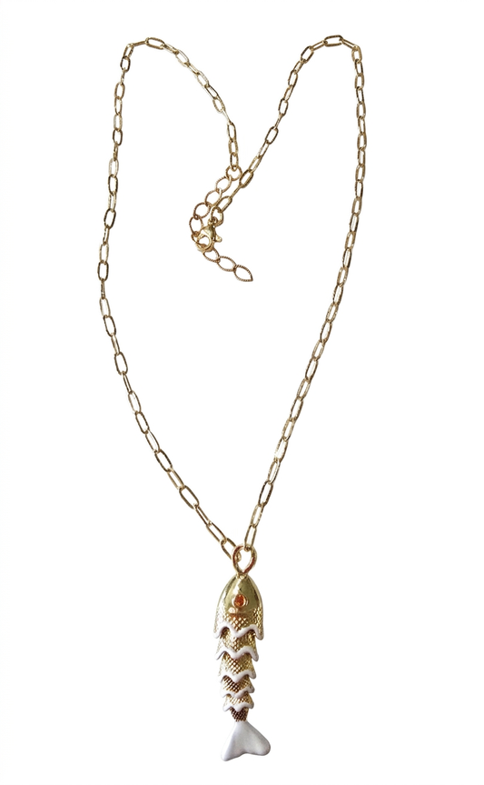 WHITE FISH NECKLACE