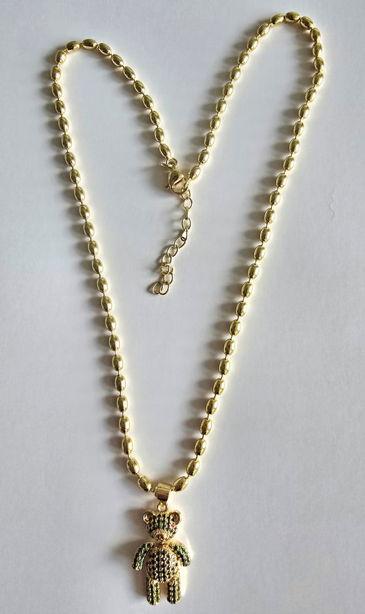 BEAR MINI BLUE NECKLACE