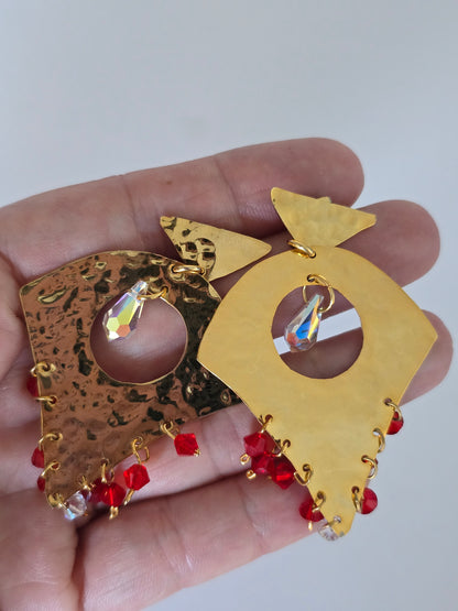 VENICE RED CRYSTAL EARRINGS