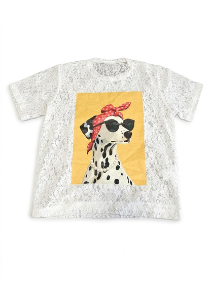 WHITE DOGGIE BLOUSE