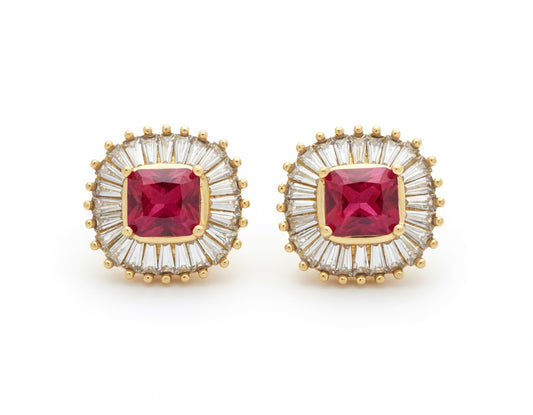 RED CLIP-ON EARRINGS