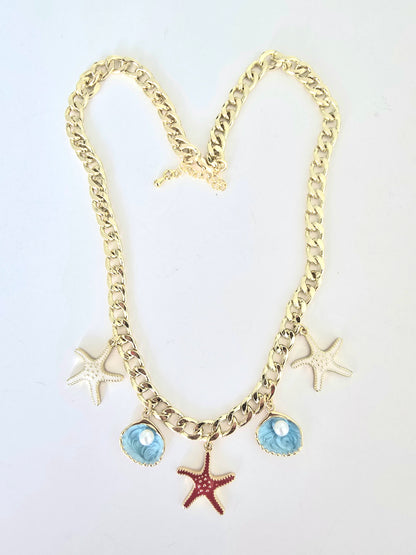 BLUE SHELLS NECKLACE
