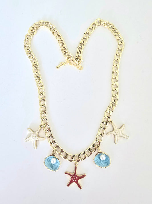 BLUE SHELLS NECKLACE