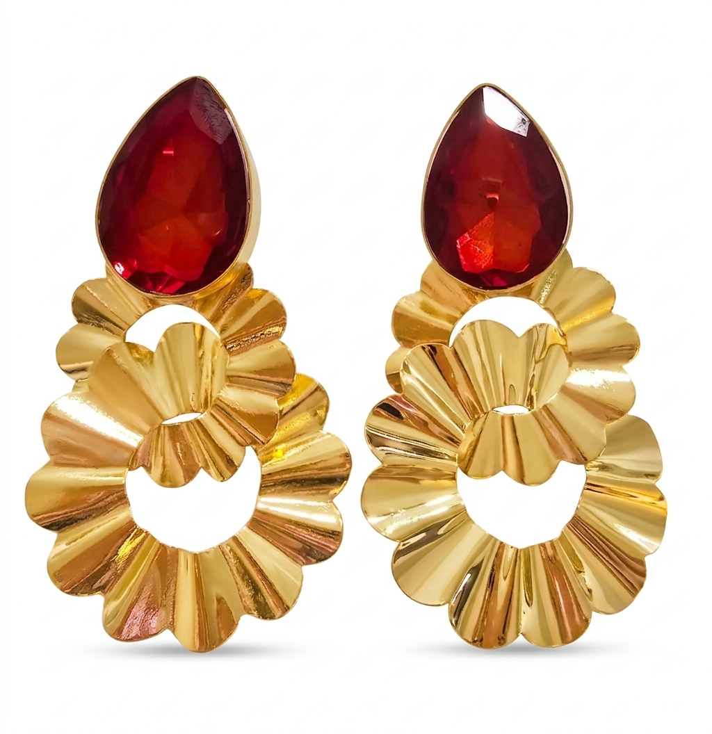 PARADISE PETALS RED EARRINGS