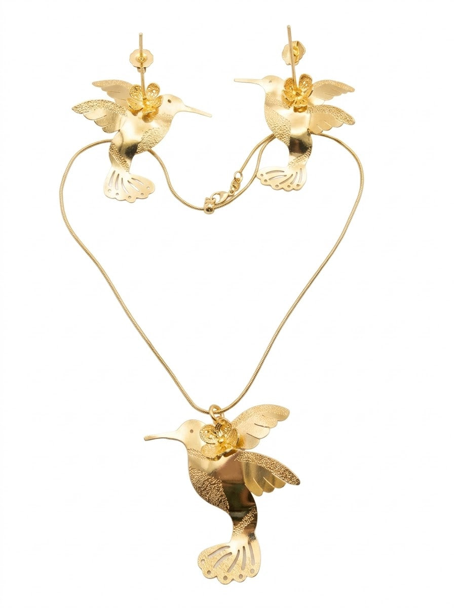 HUMMINGBIRDS SET GOLD