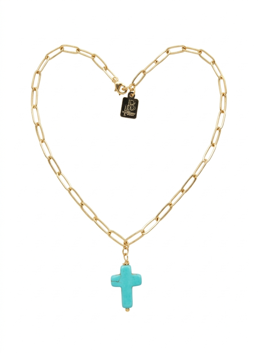 TURQUOISE CROSS NECKLACE