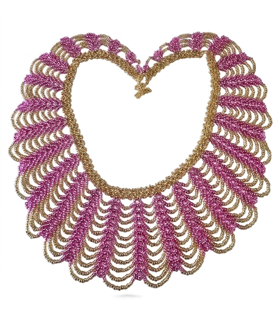 PARADISE BEADS NECKLACE PINK & GOLD