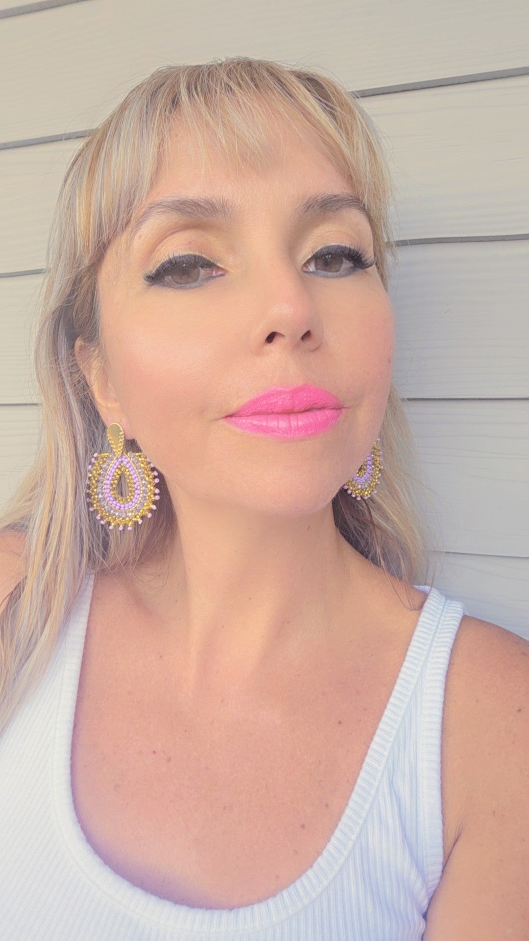 LILA BEADED EARRINGS
