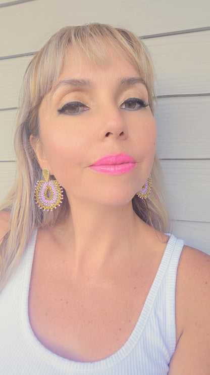 LILA BEADED EARRINGS