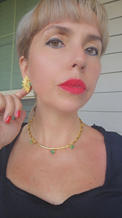 GODDESS EMERALDS STUDS