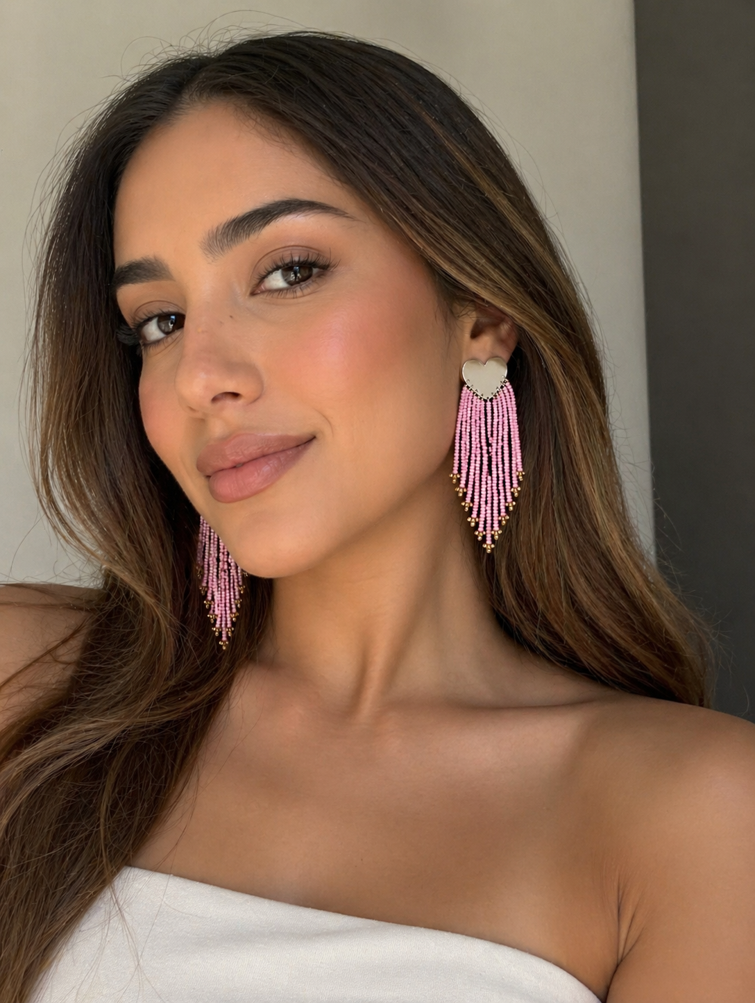 ROSE HEART FALL EARRINGS
