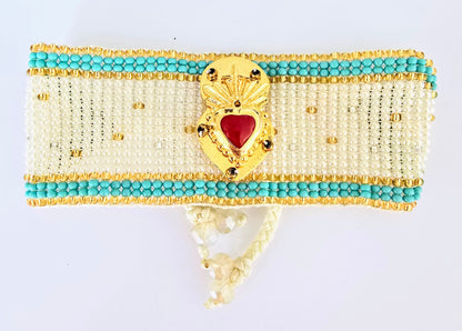 SACRED HEART TURQUOISE BRACELET