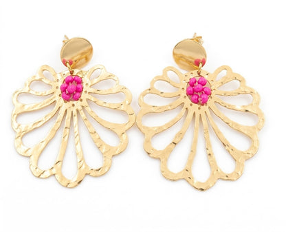 FIORELLA HOT PINK BEADED EARRINGS
