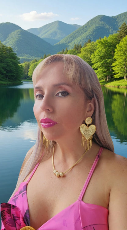 ONLY GOOD VIBES HEART EARRINGS