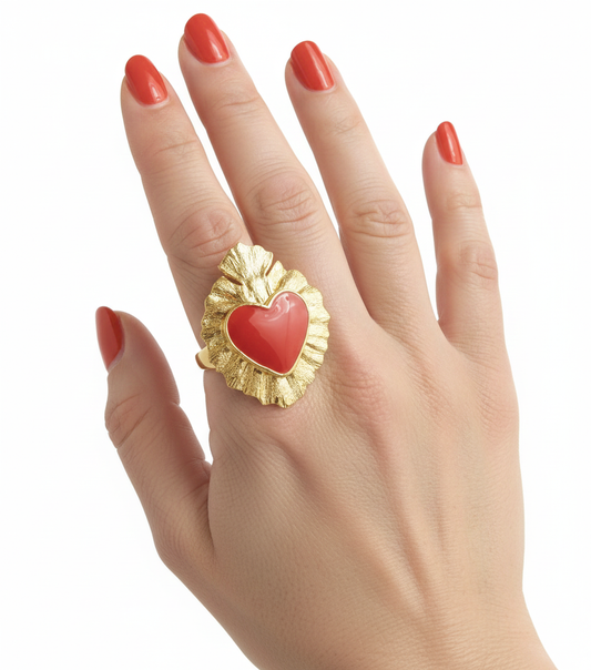 SACRED HEART RING GOLD