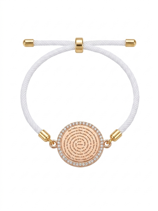 OUR FATHER PRAYER BRACELET WHITE