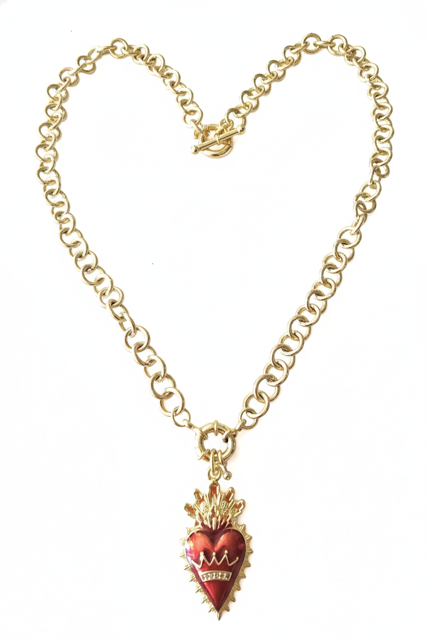 SACRED CROWN HEART NECKLACE