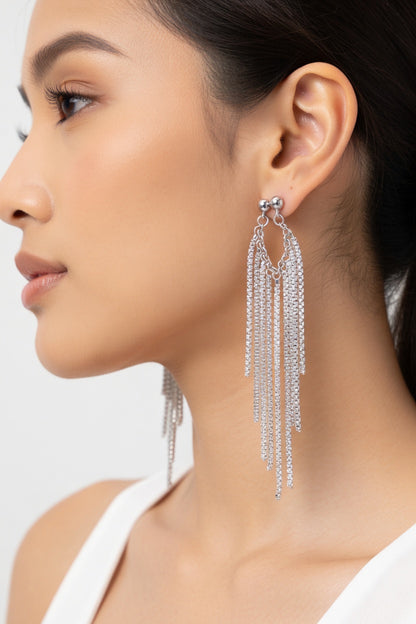 SILVER LASSO EARRINGS