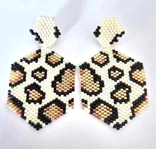 LEOPARD BEADED EARRINGS