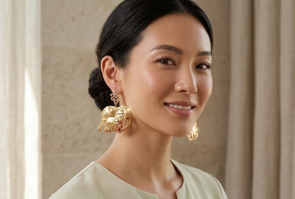 MAMA & BABY ELEPHANTS GOLD EARRINGS