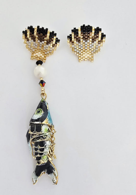 BLACK MERMAID SET EARRINGS