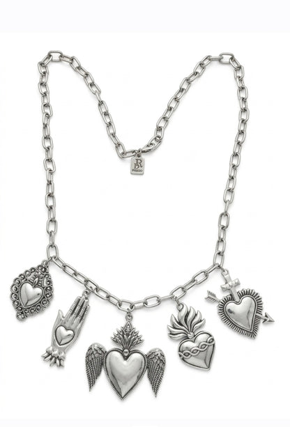 HEARTS OF DEVOTION SILVER NECKLACE