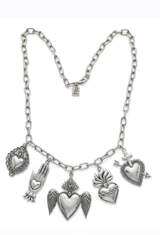 HEARTS OF DEVOTION SILVER NECKLACE