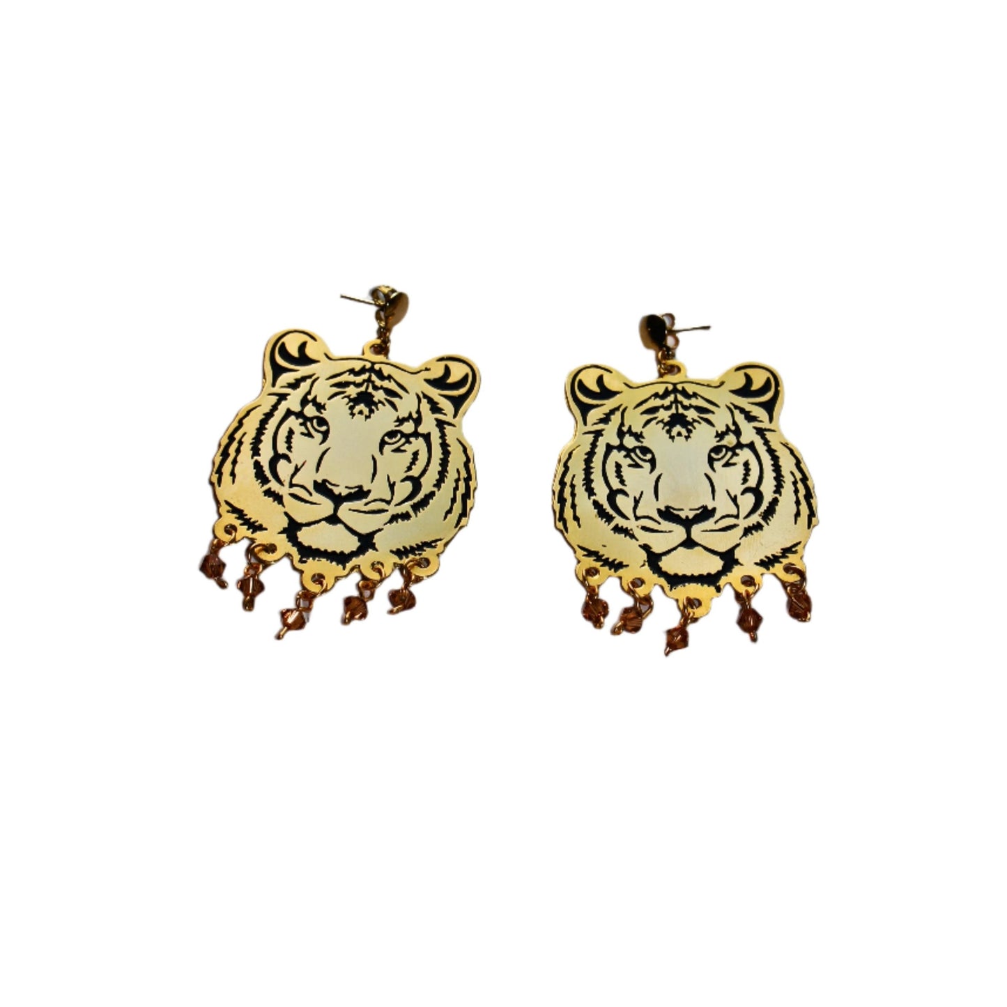tiger earrings Handmade pieces
made of Brass 24k goldplated